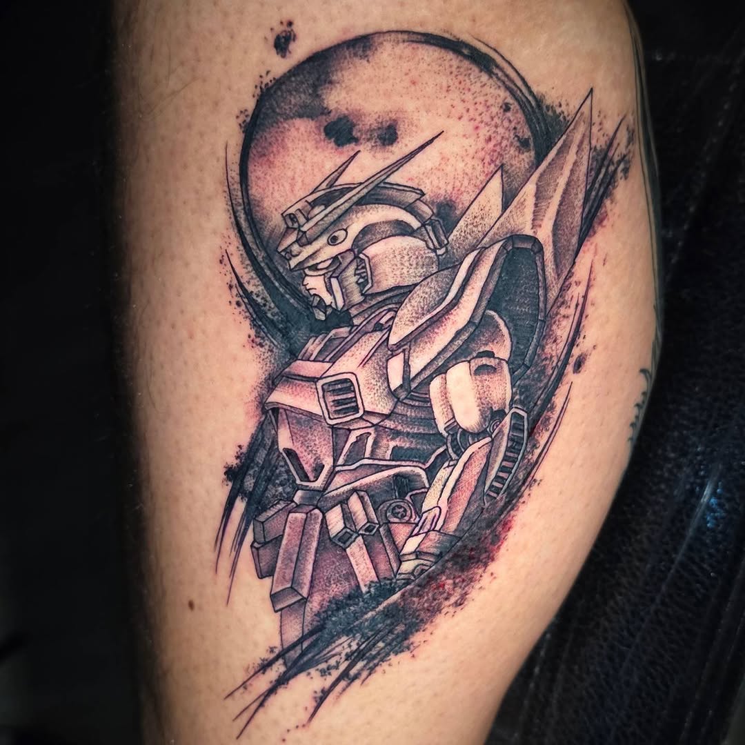 Tattoo by @ashweetattoo — anime, black_and_grey