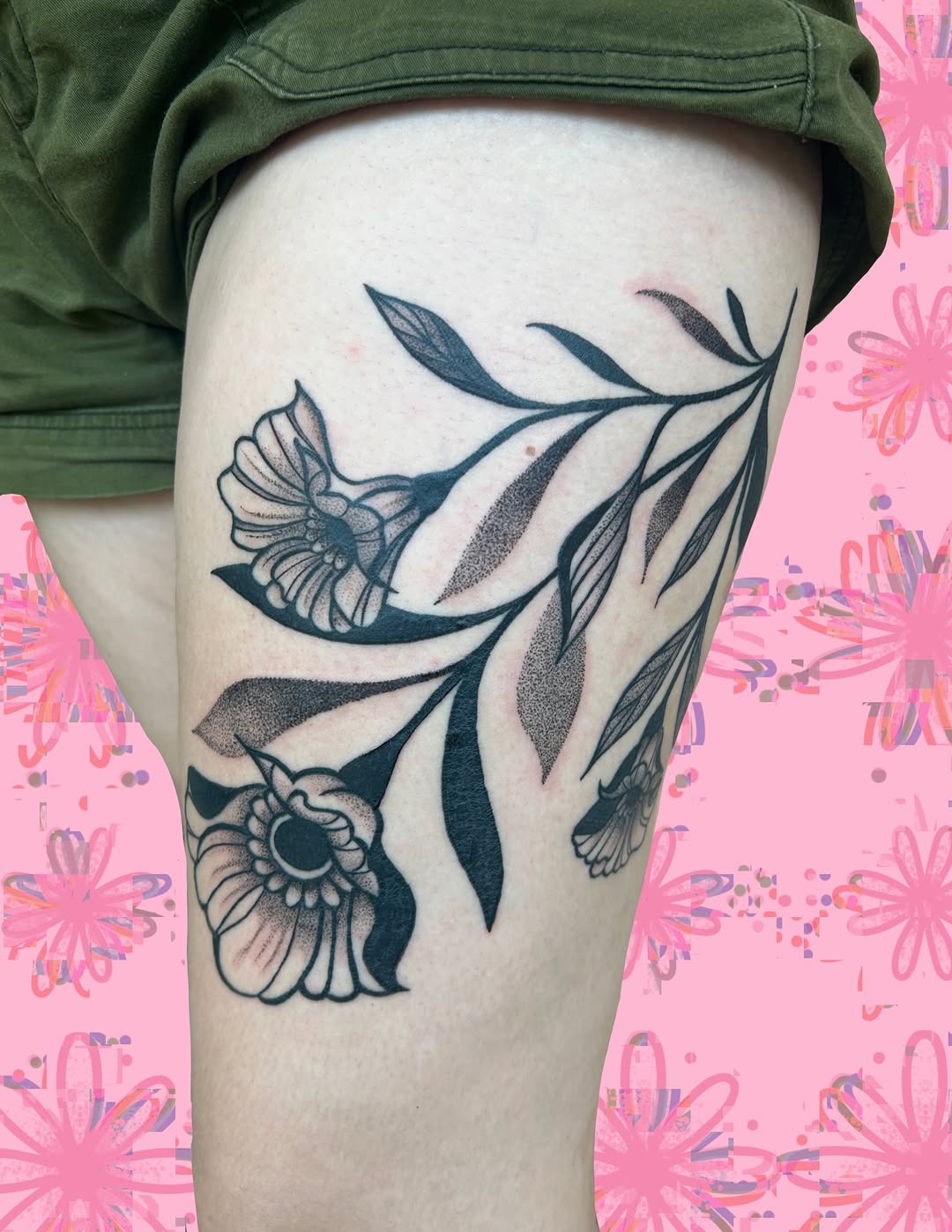 Tattoo by @honeybunnympls — black_and_grey, dotwork