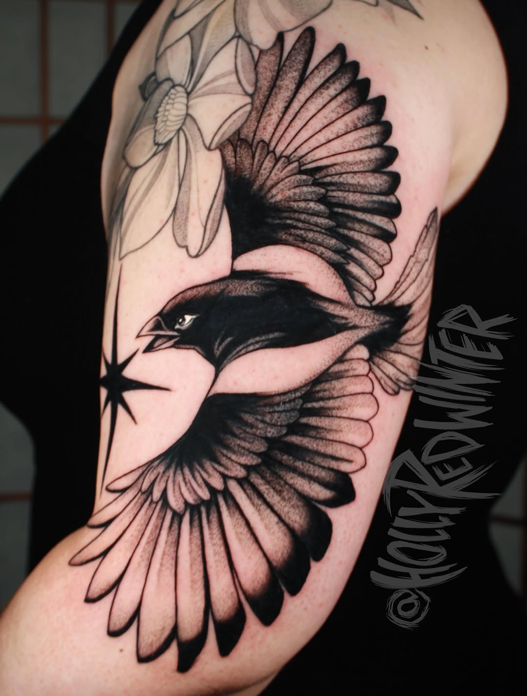 Tattoo by @hollyredwinter β black_and_grey, dotwork