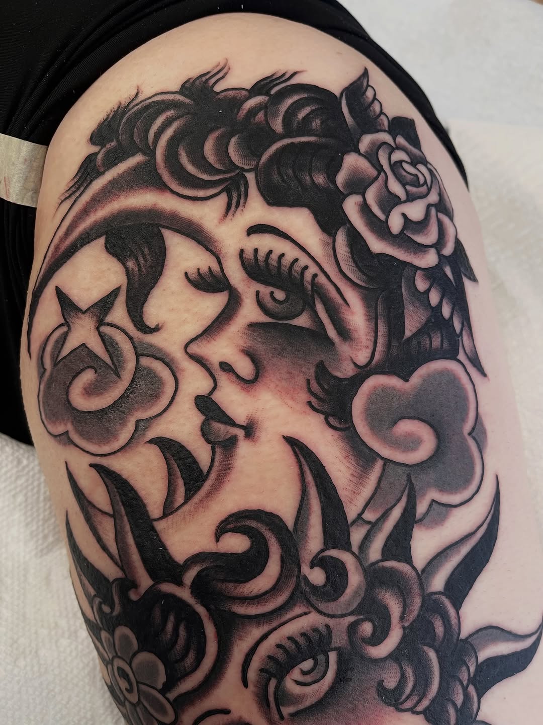Tattoo by @alexgarcia077gmailcom — black_and_grey, neo_traditional