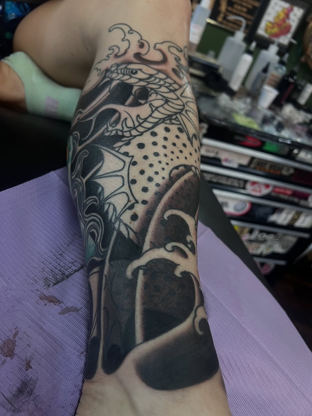 Tattoo by @jordanphillipstattoo โ japanese_irezumi, black_and_grey
