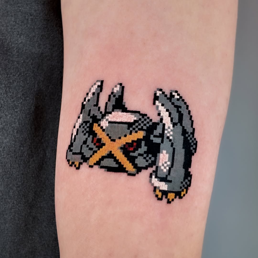Tattoo by @mrpixel.tattooer β anime, pixel_art