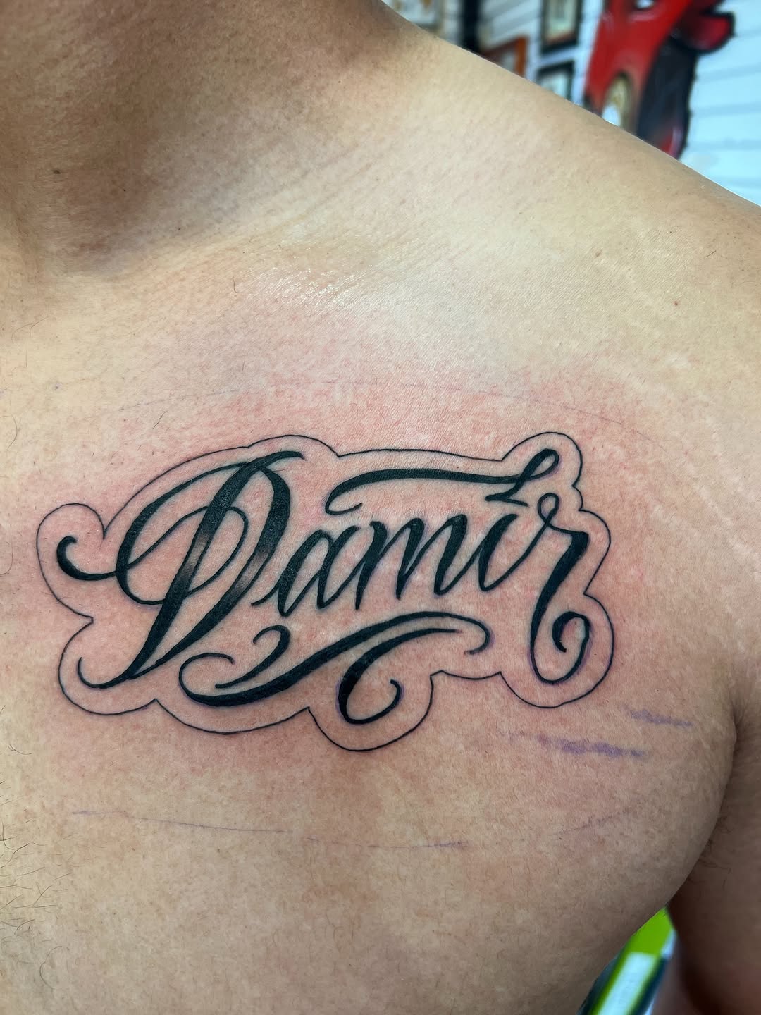 Tattoo by @peterpaychek — lettering_script, fine_line