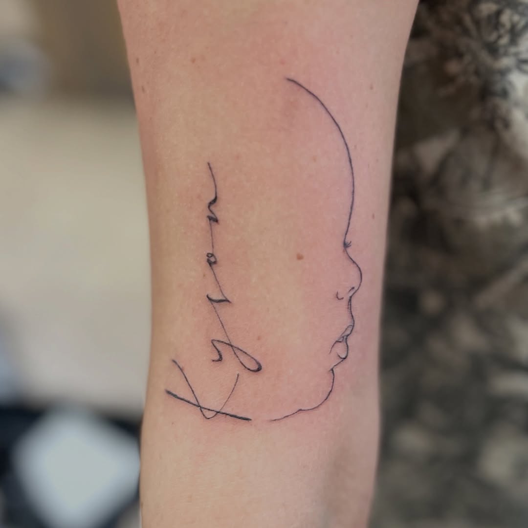 Tattoo by @hvley.ink — fine_line, lettering_script