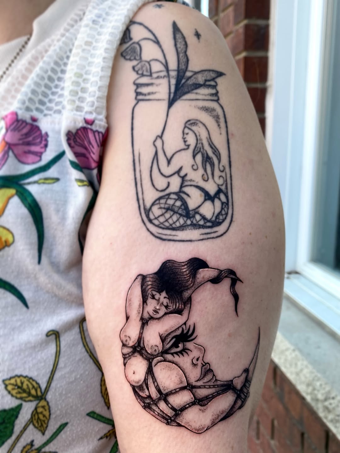 Tattoo by @bloodmilkandhoney — black_and_grey, illustrative