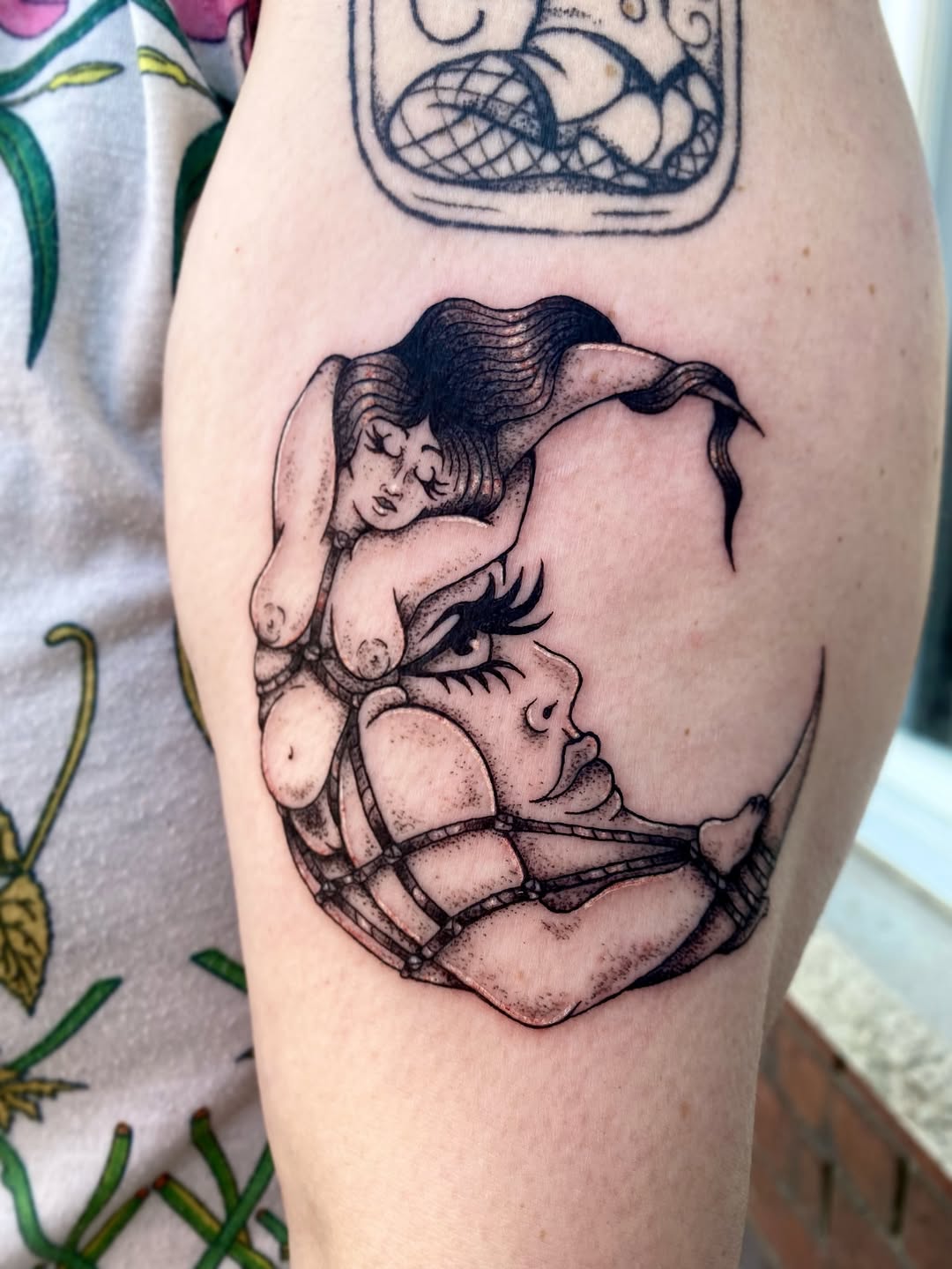 Tattoo by @bloodmilkandhoney — black_and_grey, dotwork
