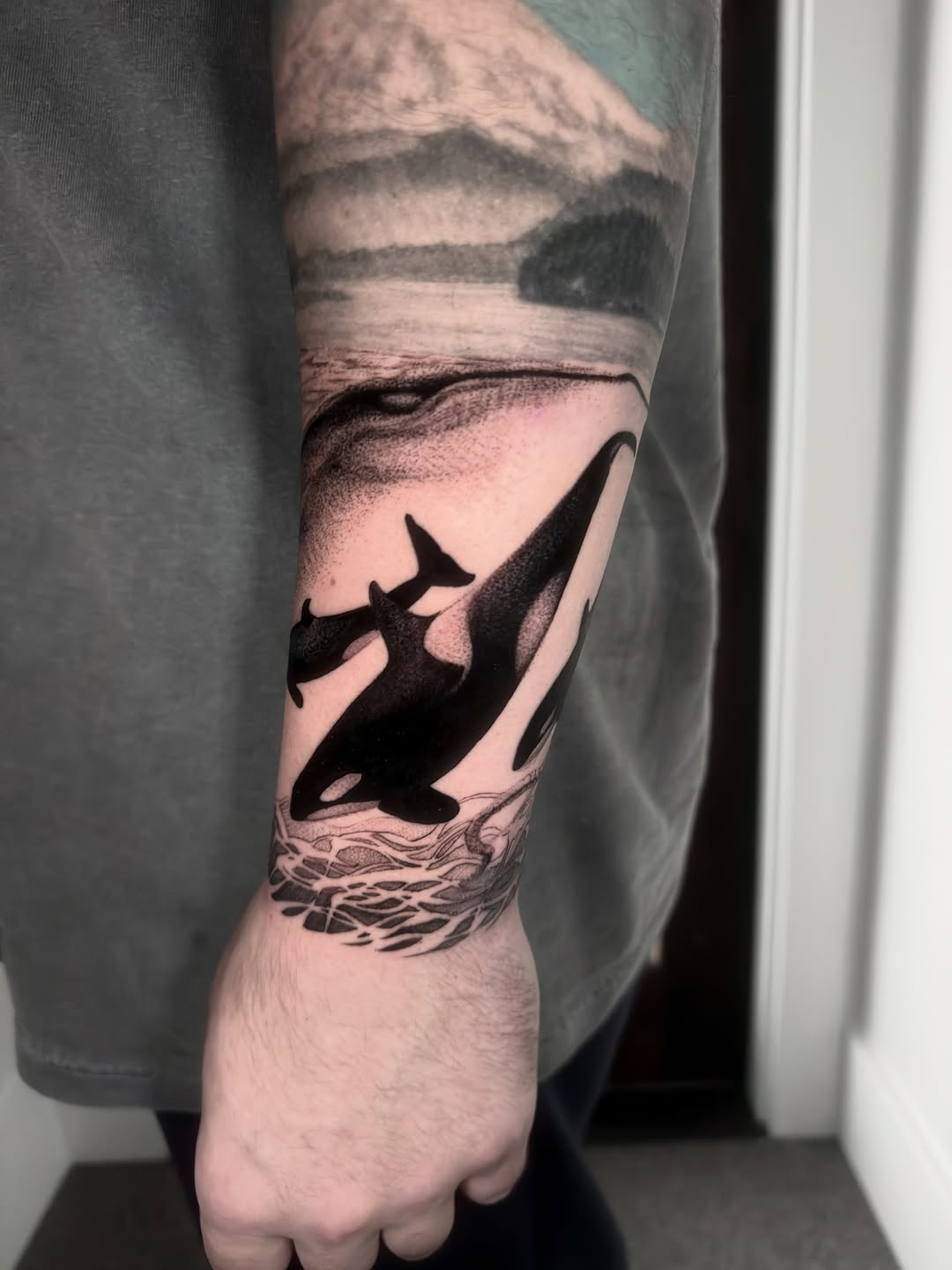 Tattoo by @blackbisontattoo β black_and_grey, dotwork