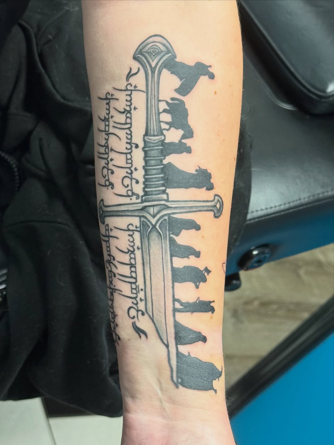 Tattoo by @inkbynev — lettering_script, black_and_grey