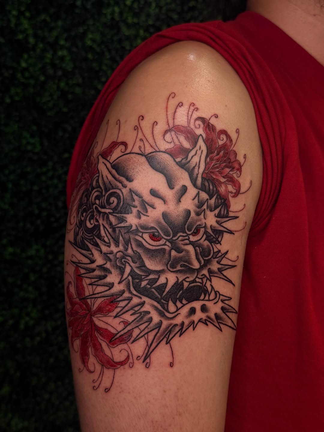 Tattoo by @merciless.moss — japanese_irezumi, black_and_grey