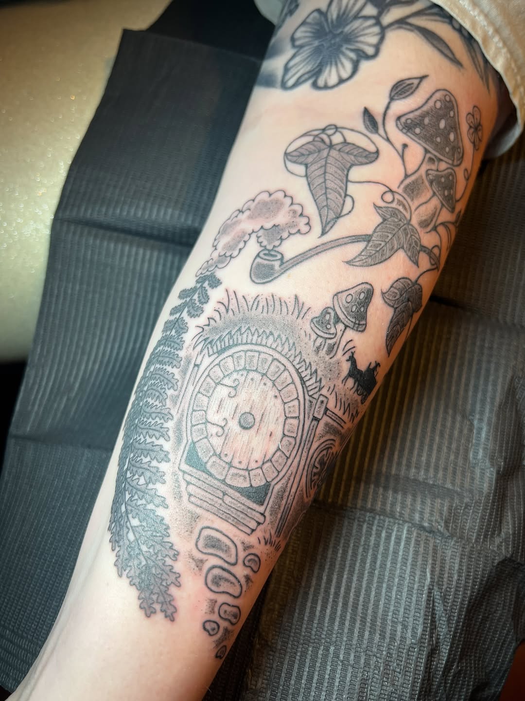 Tattoo by @straydoggiestyle โ illustrative, black_and_grey
