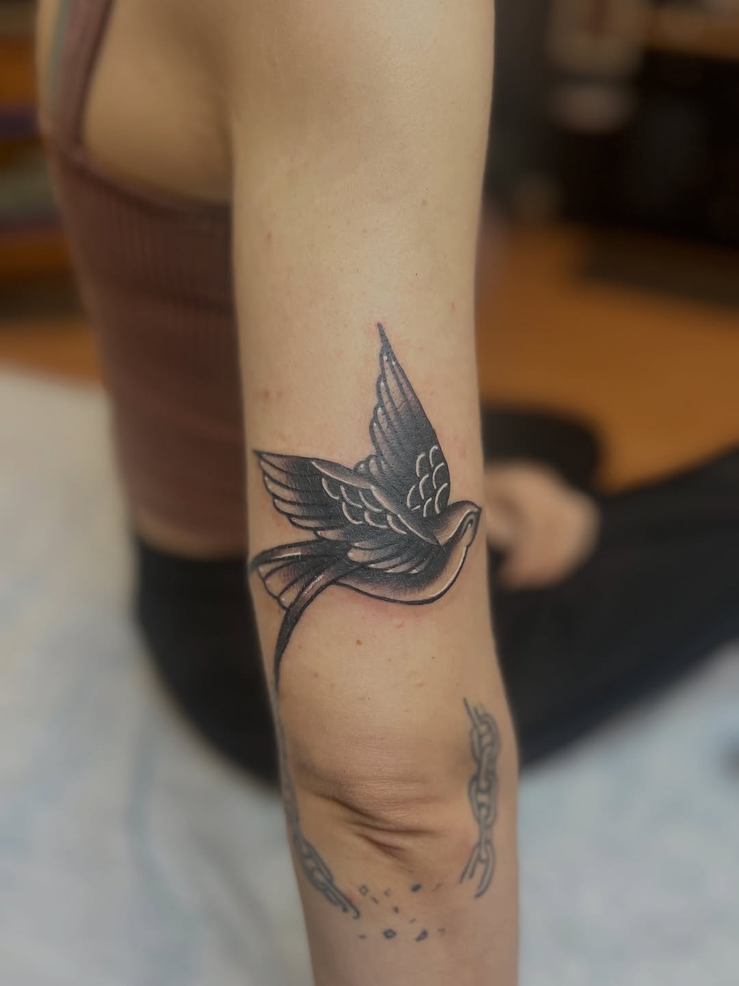 Tattoo by @fizzy_jizzles_wtc — american_traditional, black_and_grey
