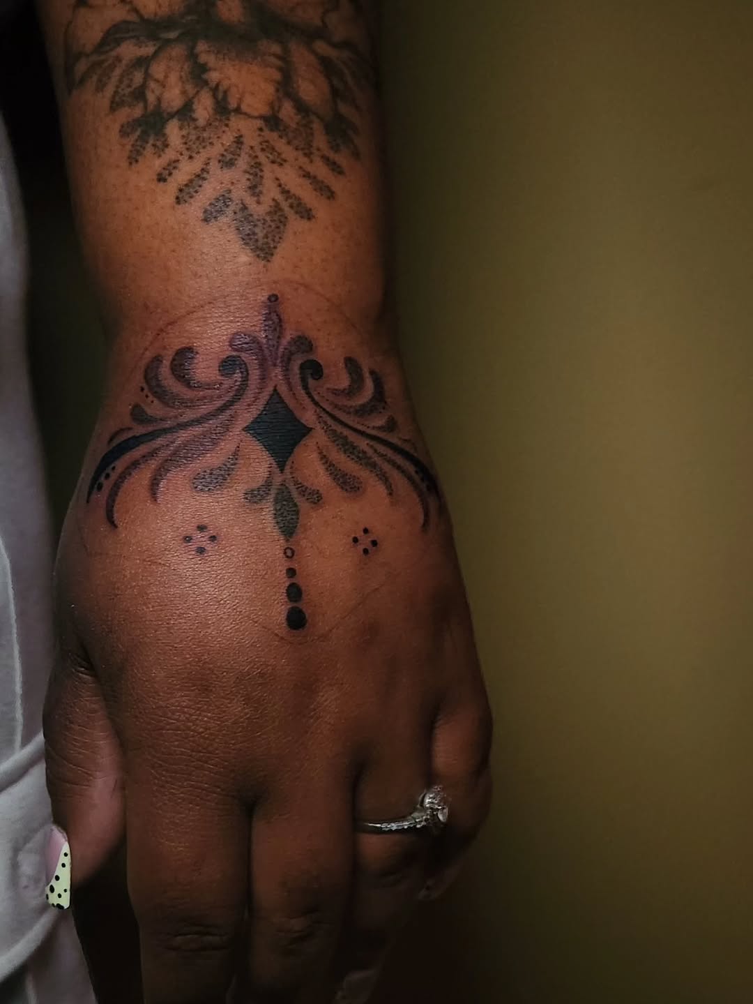 Tattoo by @pokenround — ornamental, dotwork