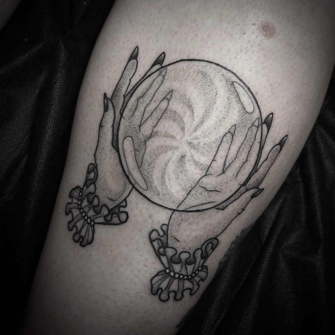 Tattoo by @venoctemtattoo β dotwork, black_and_grey