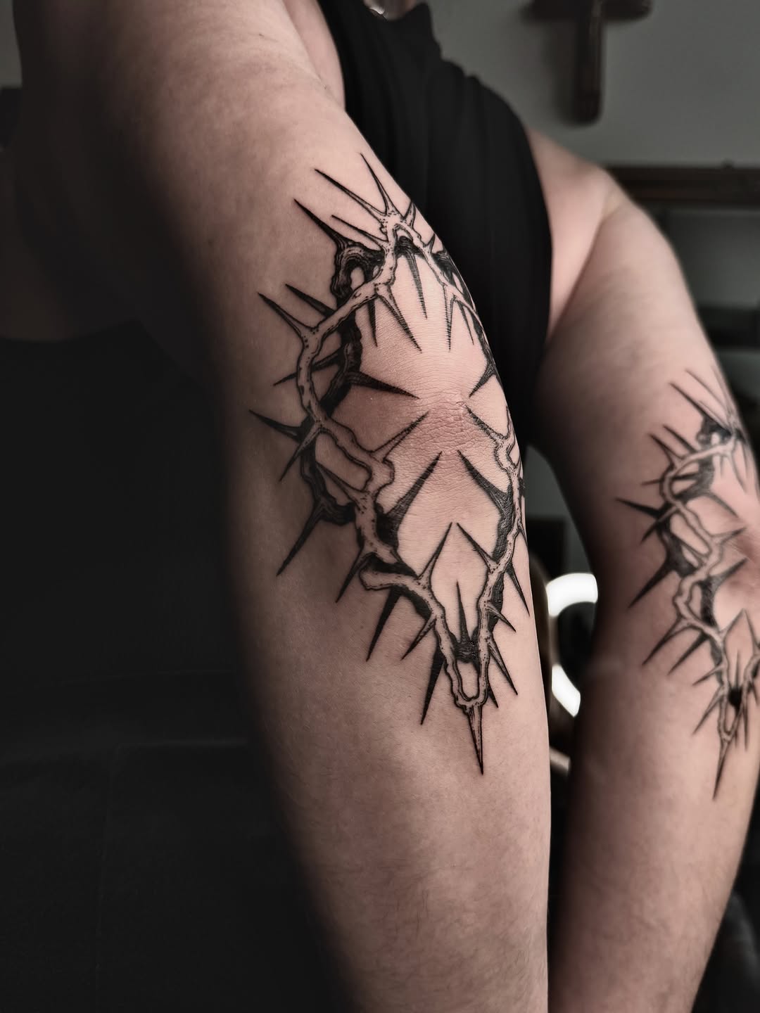 Tattoo by @korztattoo — blackwork, dark_realism