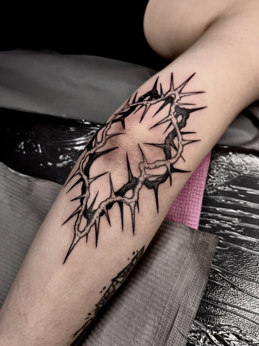 Tattoo by @korztattoo — blackwork, dark_realism