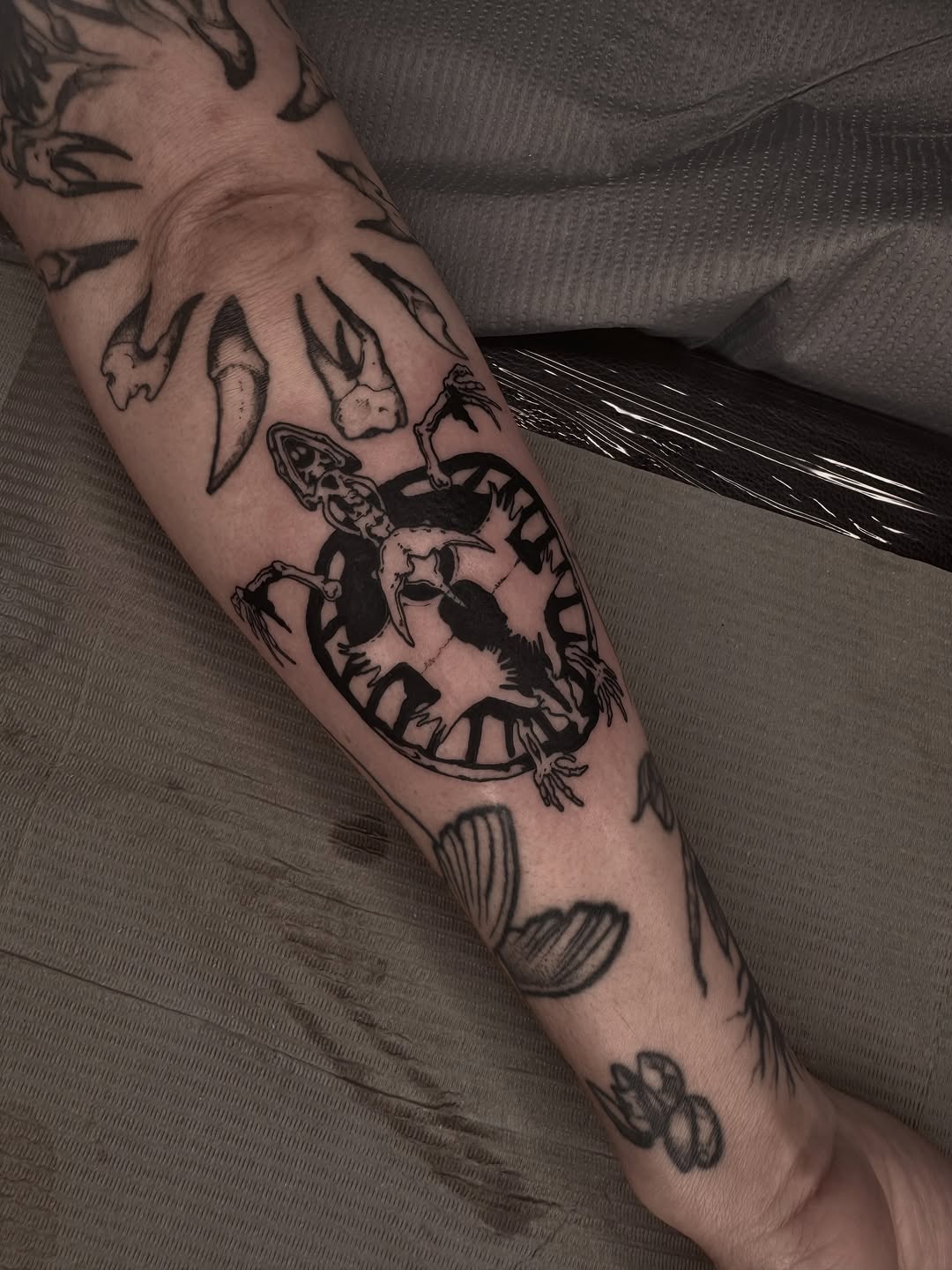 Tattoo by @korztattoo — blackwork, illustrative