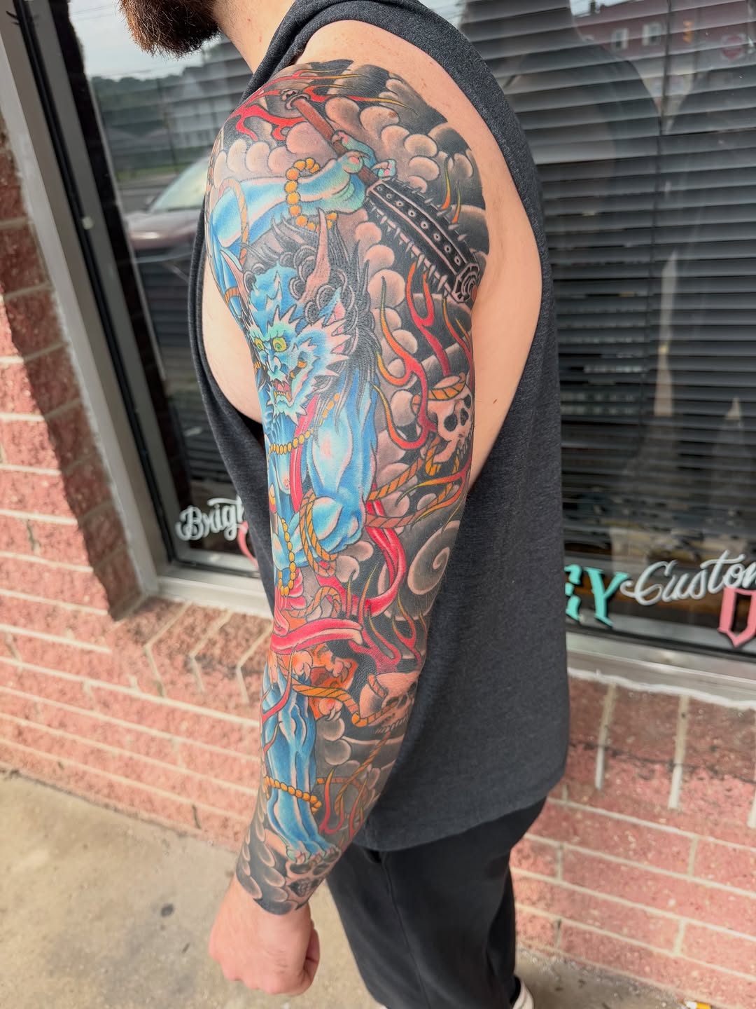 Tattoo by @corey_lostdog — japanese_irezumi, black_and_grey