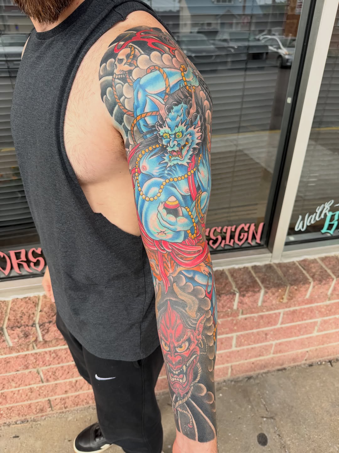 Tattoo by @corey_lostdog — japanese_irezumi, black_and_grey