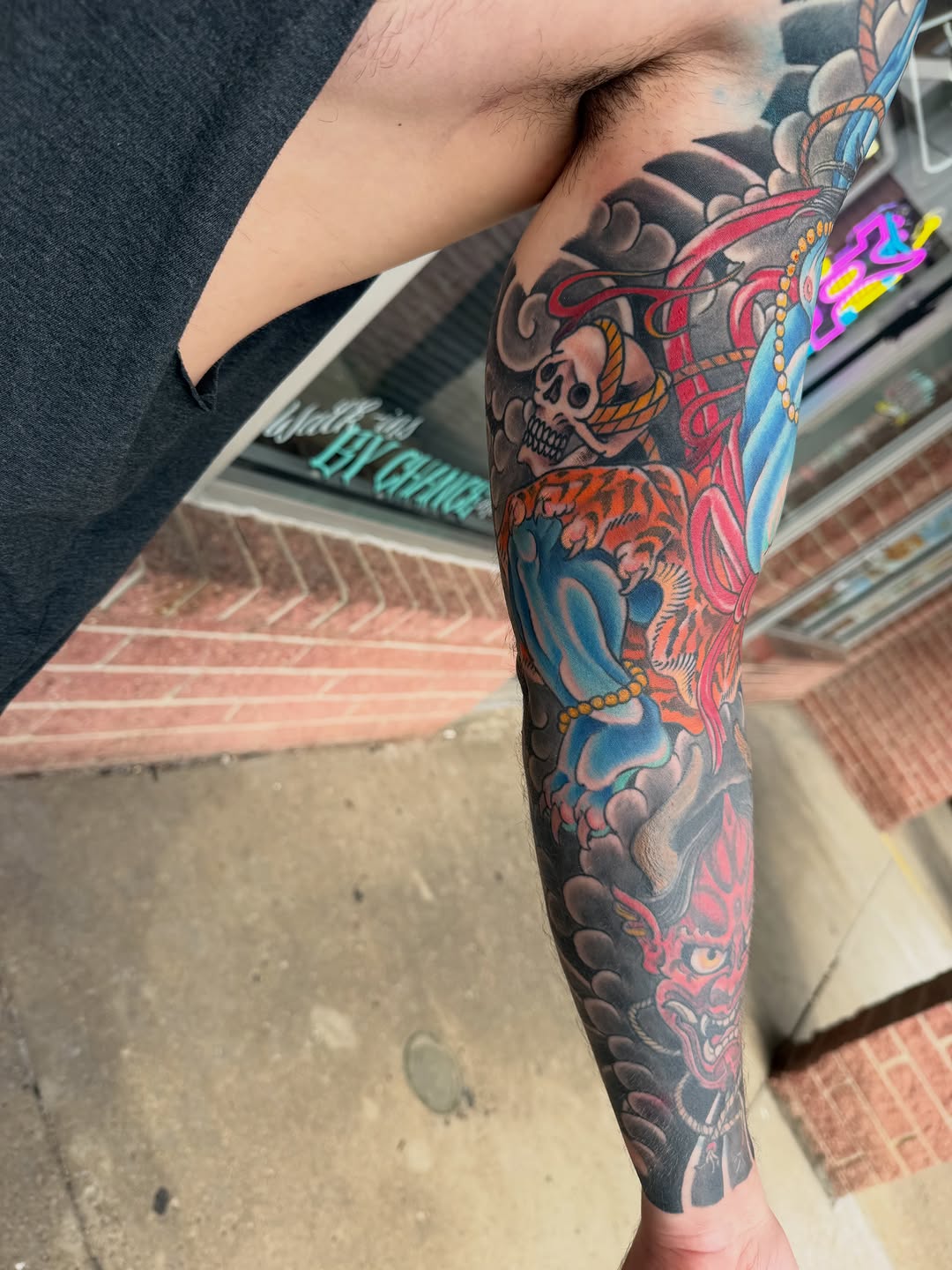 Tattoo by @corey_lostdog — japanese_irezumi, black_and_grey
