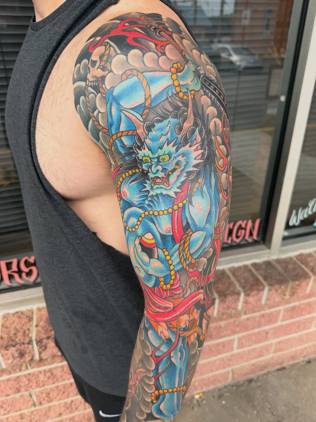 Tattoo by @corey_lostdog — japanese_irezumi, black_and_grey