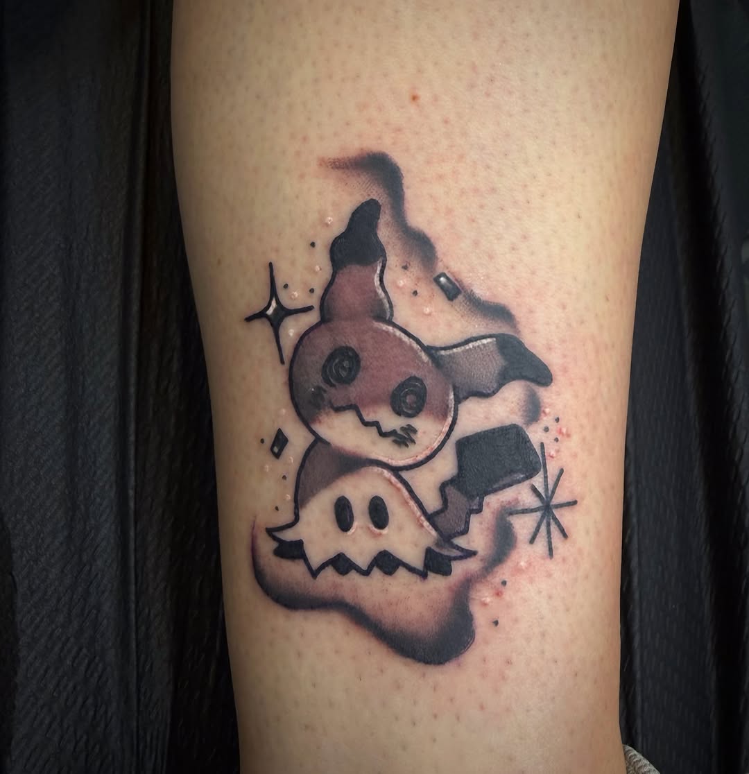 Tattoo by @electricladyink โ anime, black_and_grey