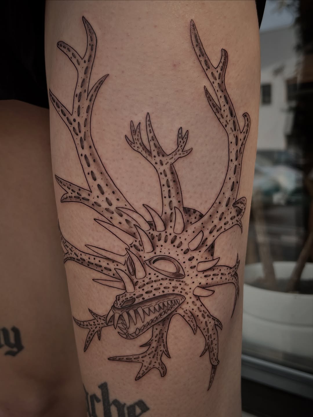 Tattoo by @southpaw.stipple โ black_and_grey, dotwork