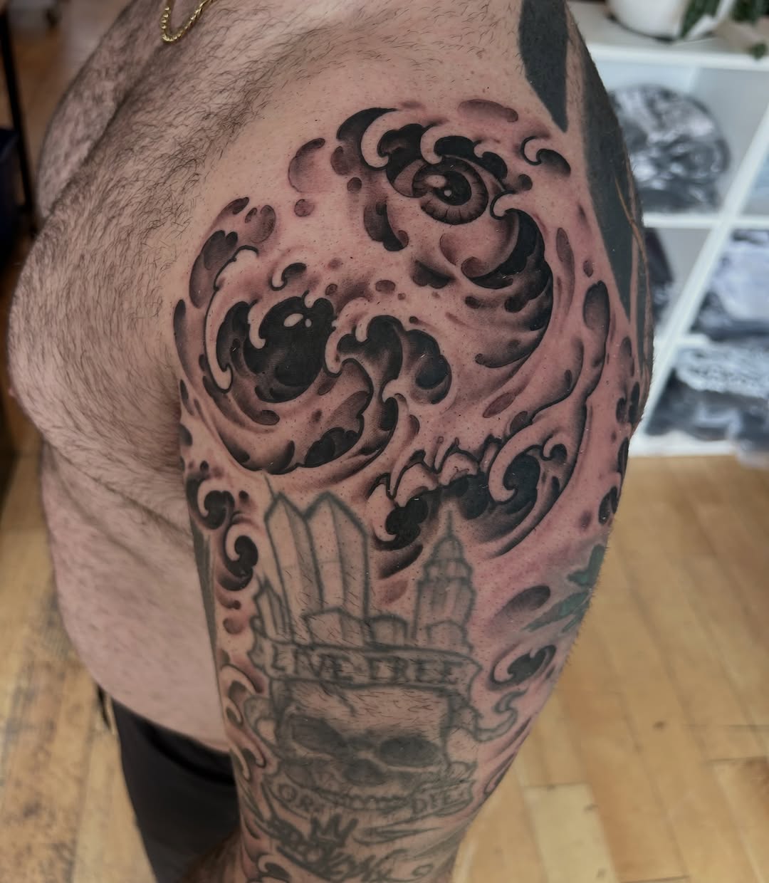 Tattoo by @justinweatherholtz — japanese_irezumi, black_and_grey