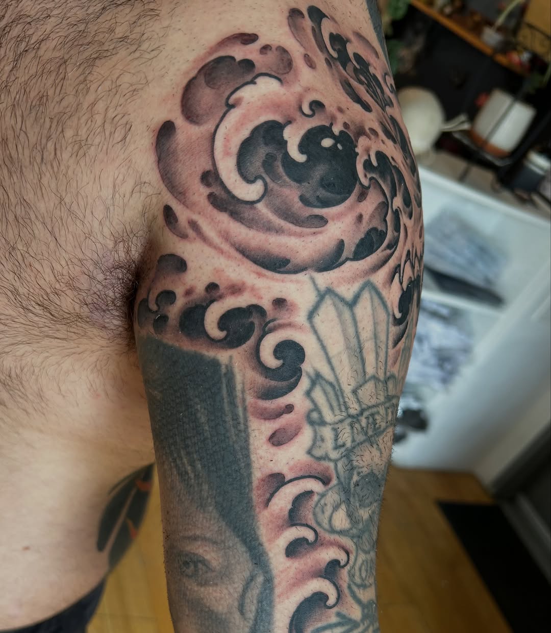 Tattoo by @justinweatherholtz — japanese_irezumi, black_and_grey