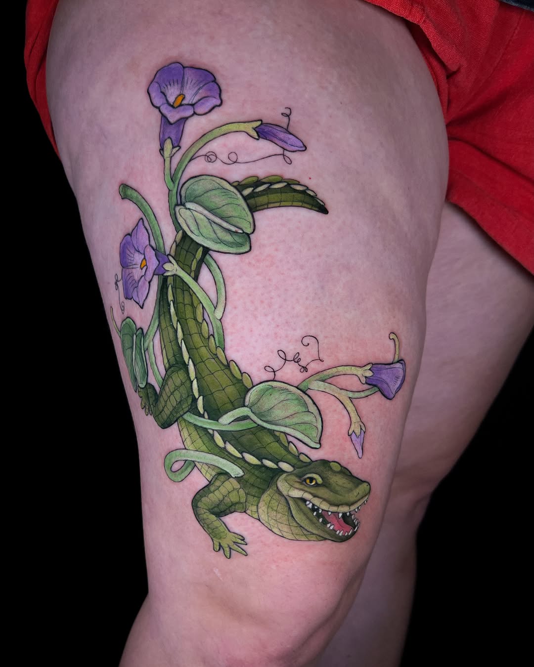 Tattoo by @moss.goblin — illustrative, new_school