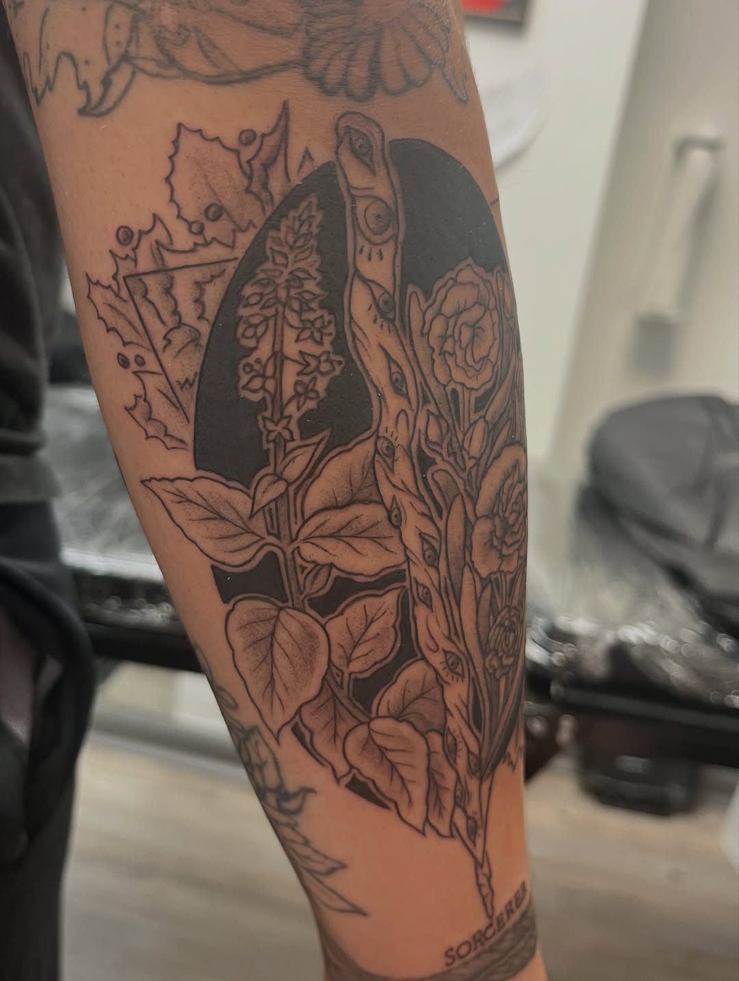 Tattoo by @birdy_tattoos — illustrative, black_and_grey