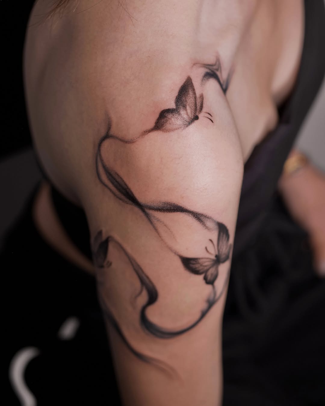 Tattoo by @toki.tattoos โ fine_line, black_and_grey