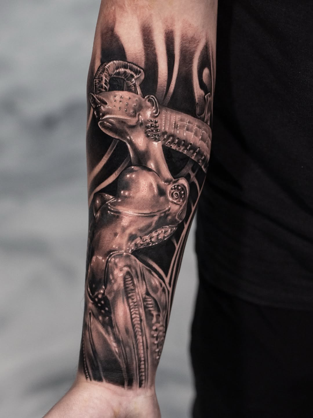 Tattoo by @andretattoostx โ realism, black_and_grey