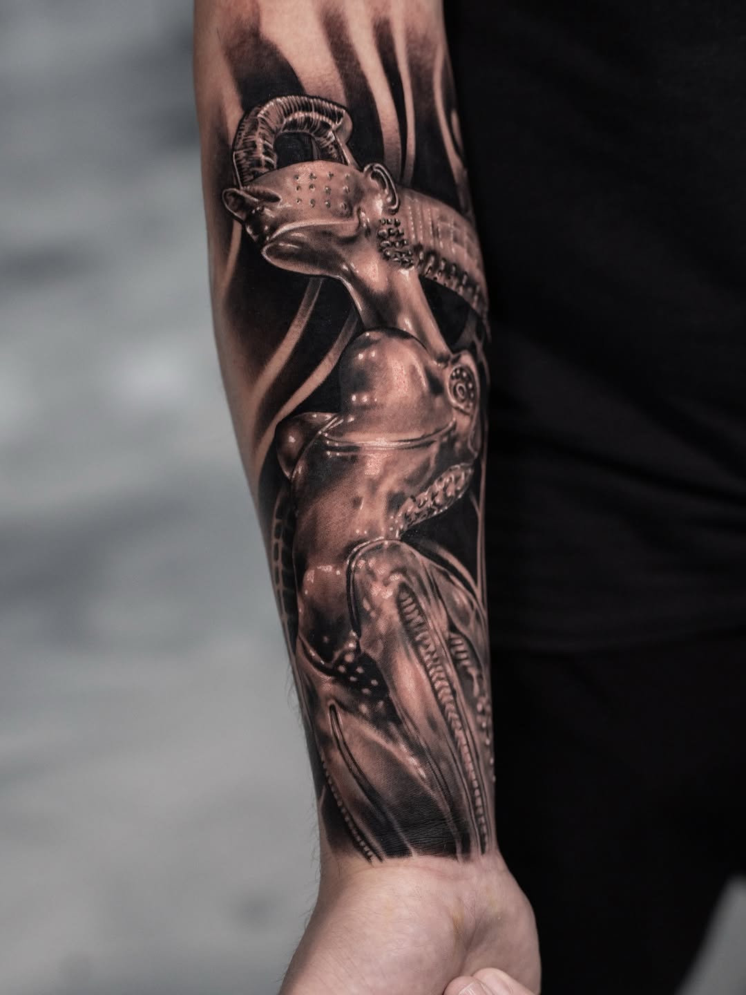 Tattoo by @andretattoostx โ realism, black_and_grey