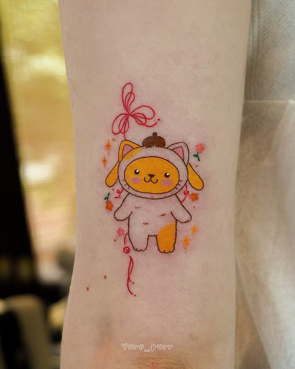 Tattoo by @yure_purr — fine_line, anime