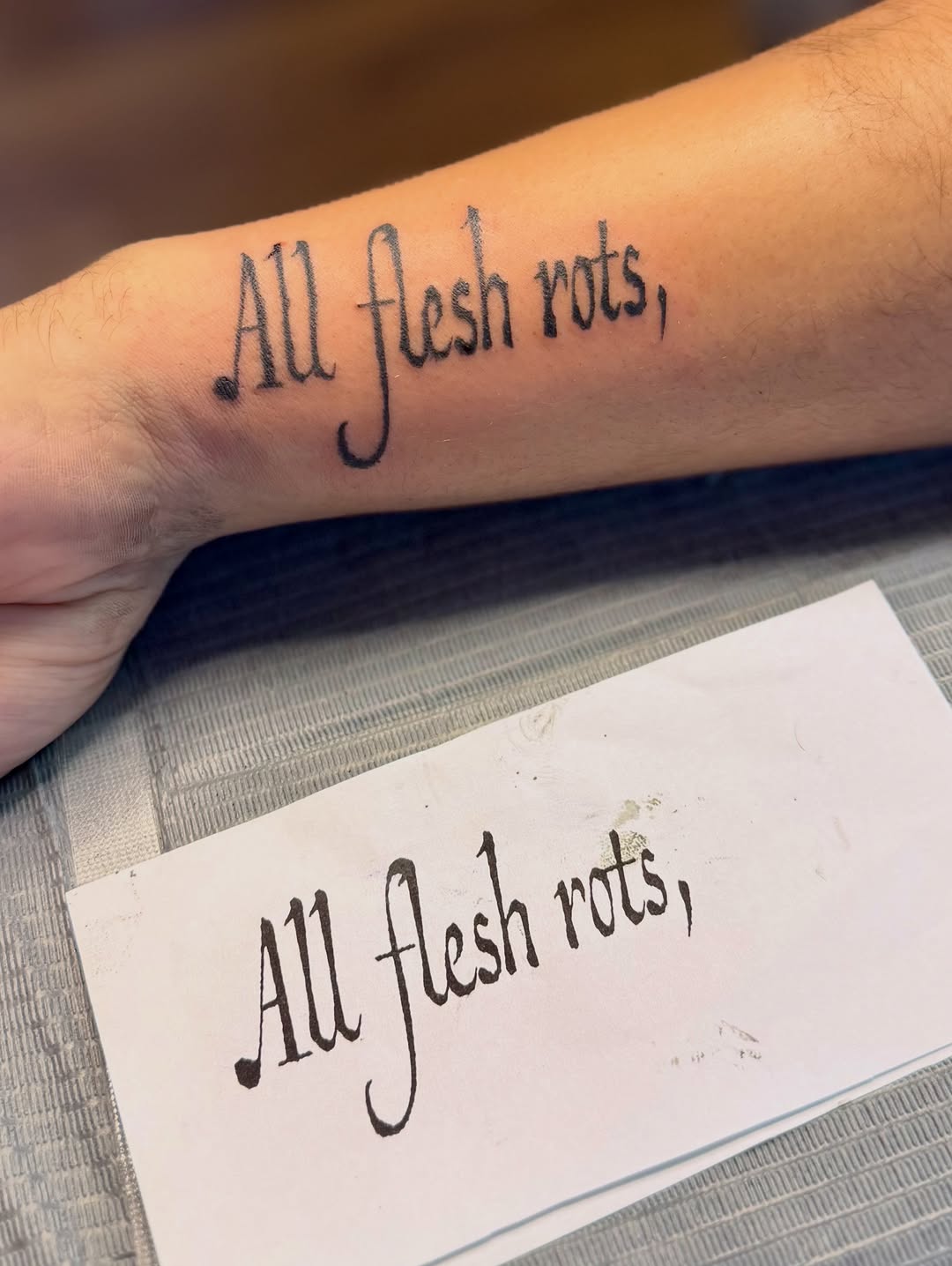 Tattoo by @adriennesmith.ink — lettering_script