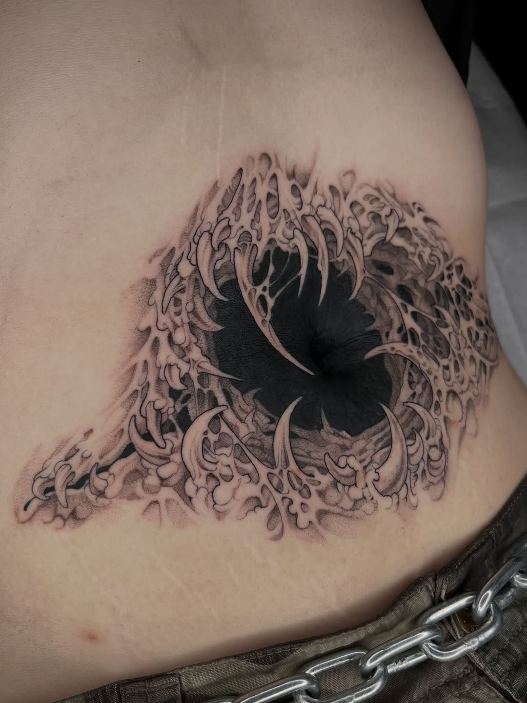 Tattoo by @revoltingworship — blackwork, dark_realism