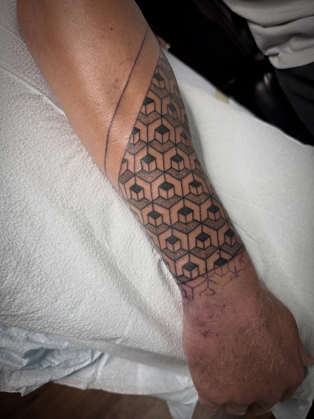 Tattoo by @jeremyutley_tattoo โ geometric, dotwork