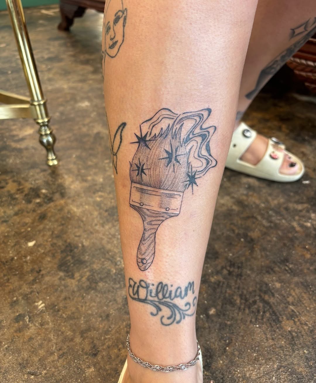 Tattoo by @beccabootattoos — illustrative, lettering_script
