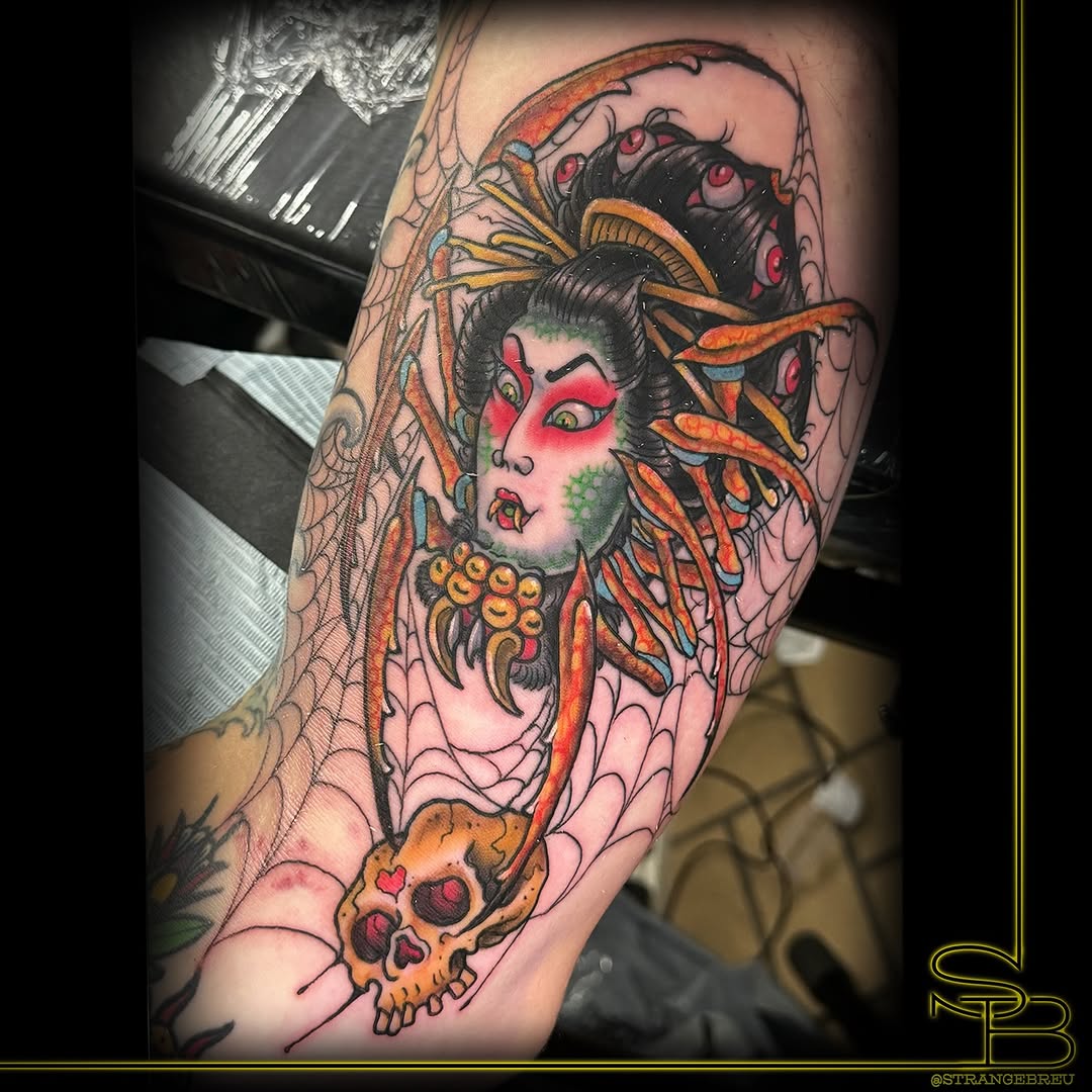 Tattoo by @strangebreu — japanese_irezumi, neo_traditional