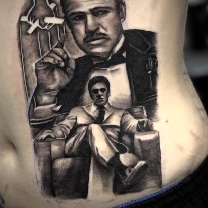 Tattoo by @queen_jaytattz — realism, black_and_grey