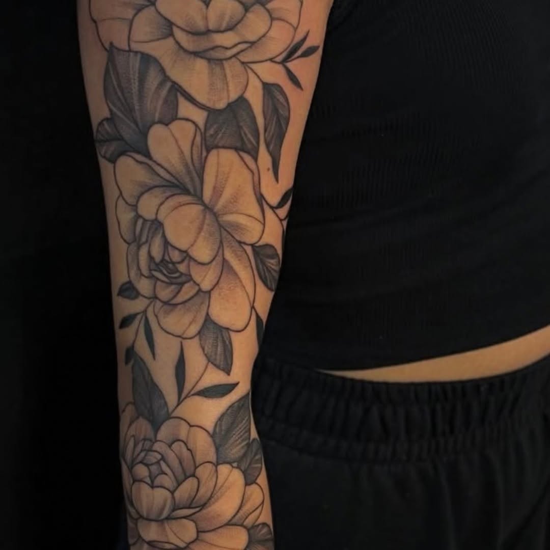 Tattoo by @queen_jaytattz — black_and_grey, fine_line