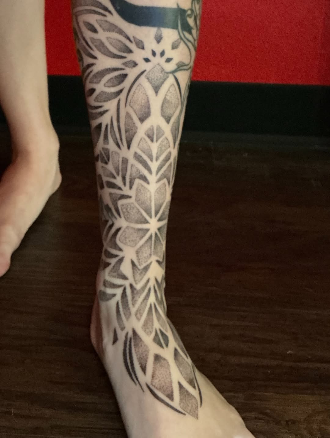 Tattoo by @saylorvaughn.ink — dotwork, geometric