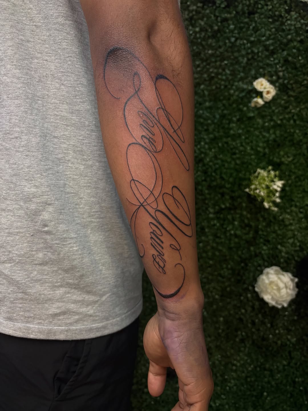 Tattoo by @andyrz_inkzzz — lettering_script, fine_line