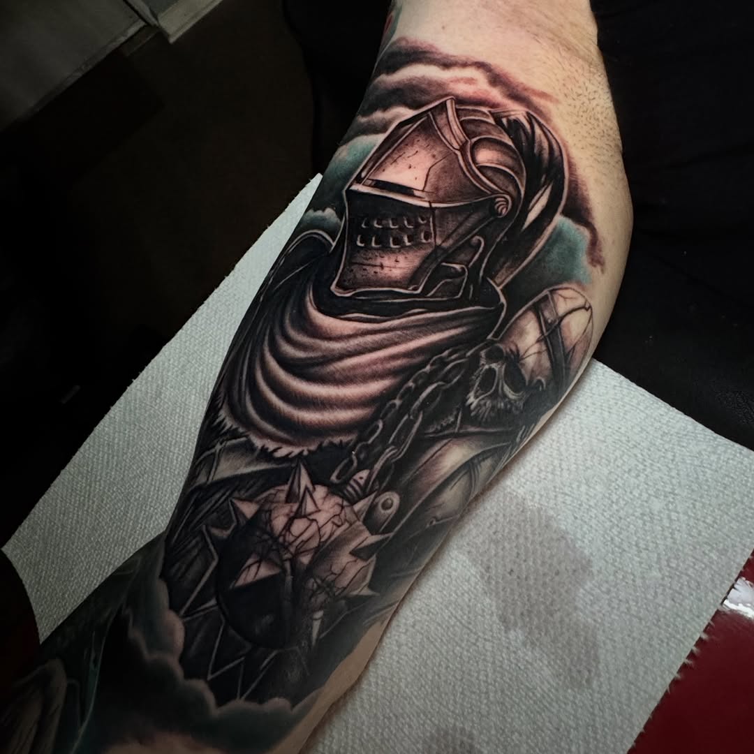 Tattoo by @gallant_tattoos — realism, black_and_grey