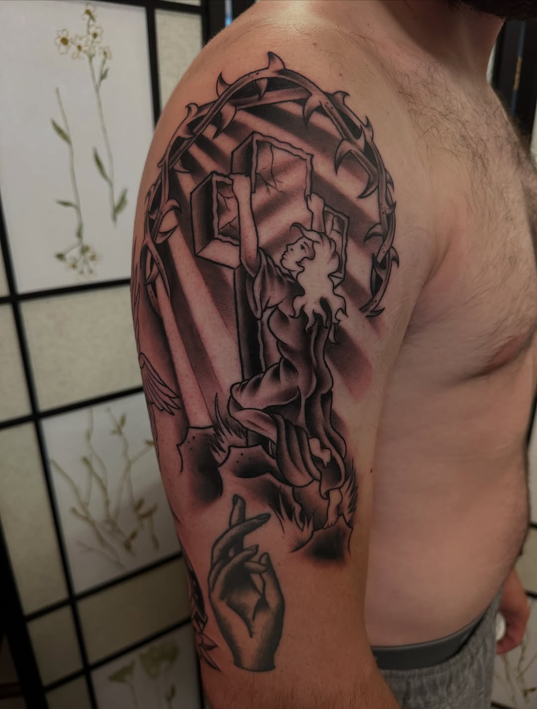 Tattoo by @alpine_ink_ — black_and_grey, realism