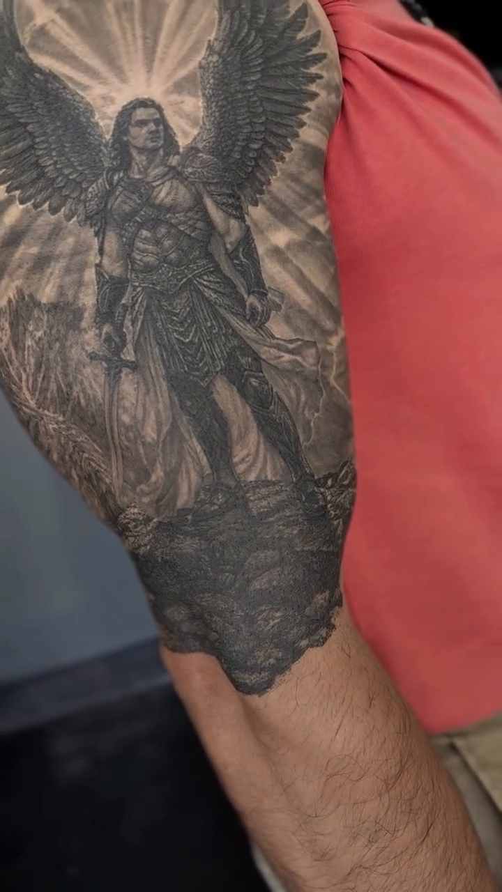 Tattoo by @etgaroak — black_and_grey, realism