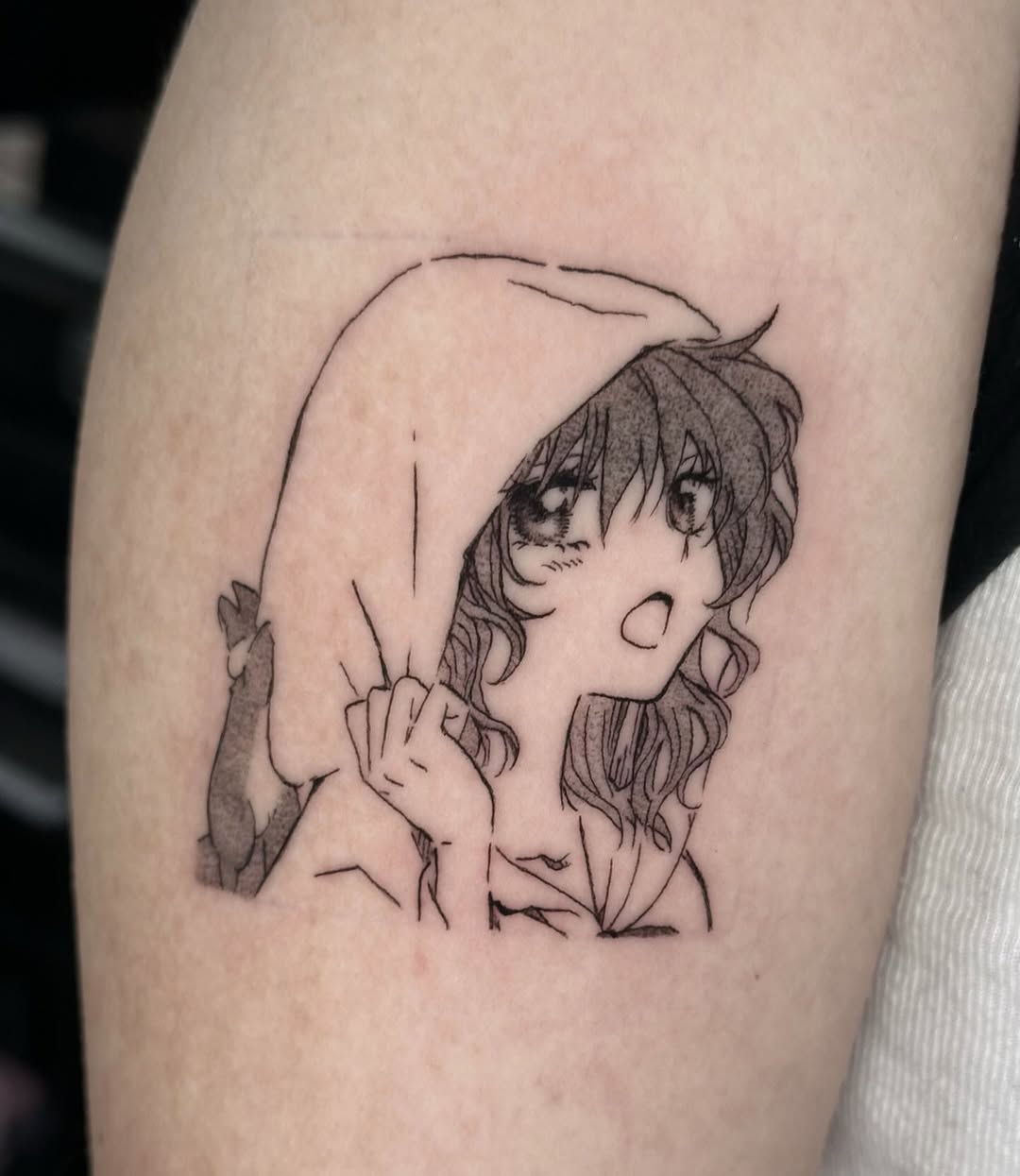 Tattoo by @kkimnida โ anime, fine_line