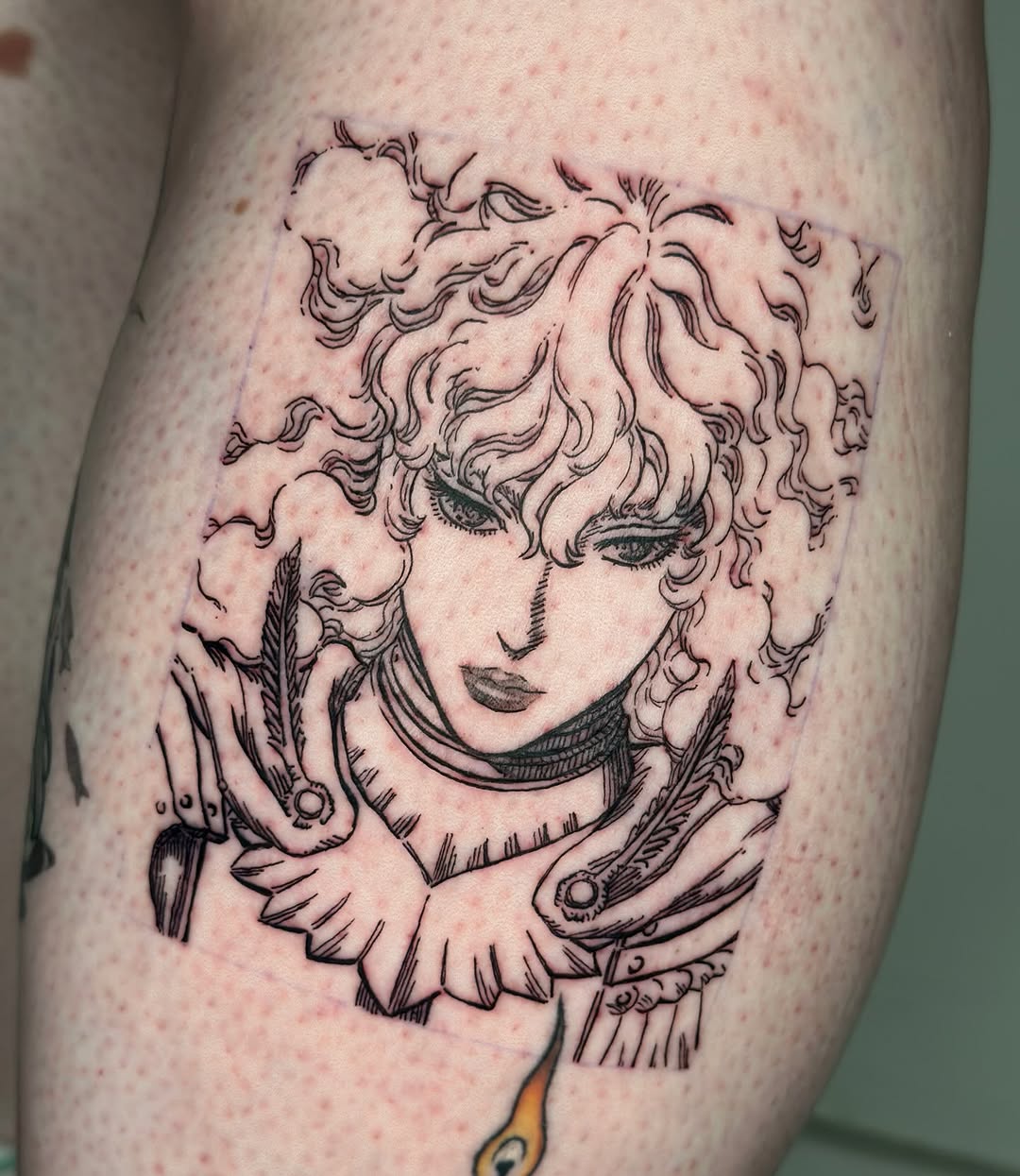 Tattoo by @kkimnida โ anime, black_and_grey