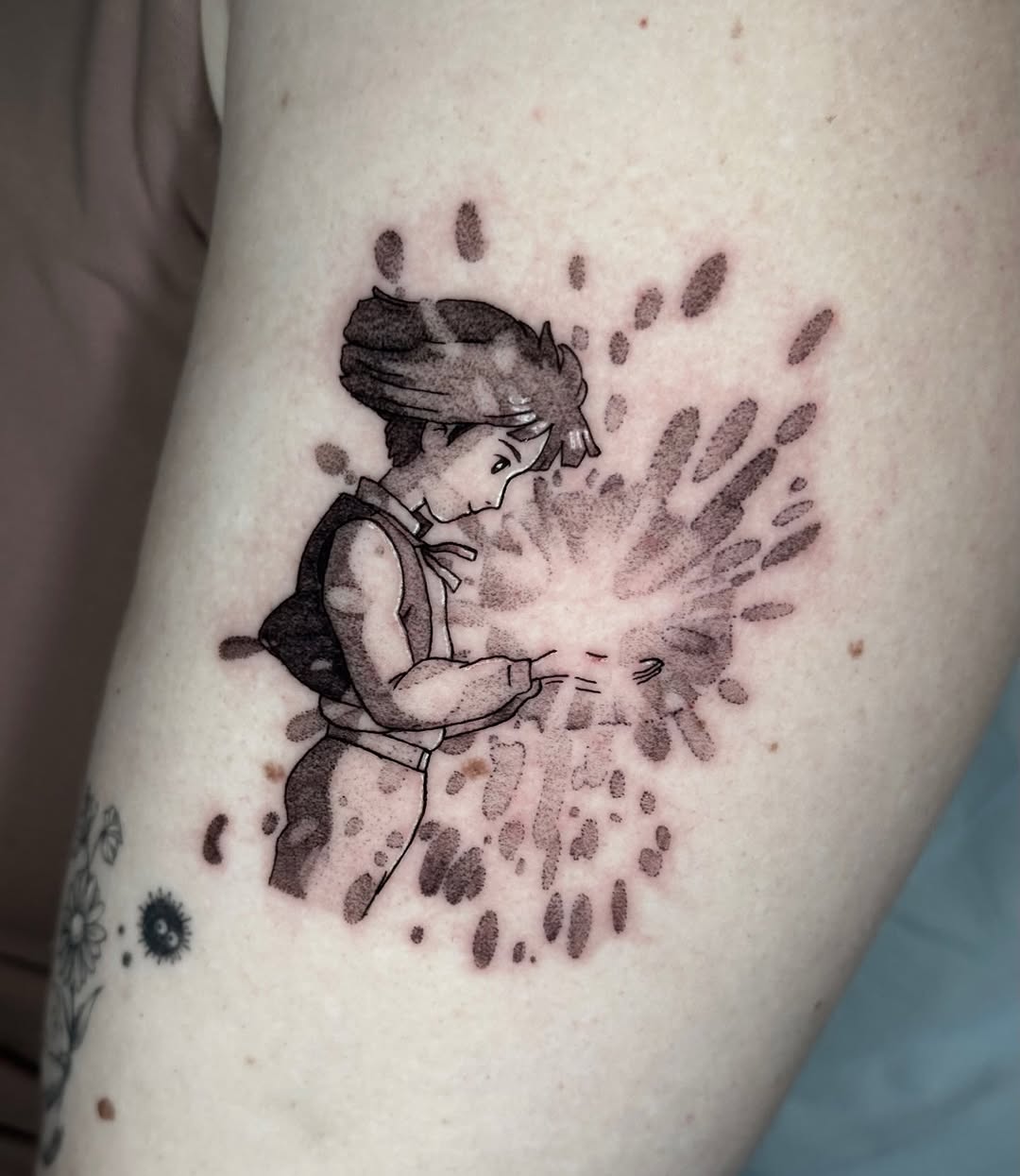 Tattoo by @kkimnida โ anime, dotwork