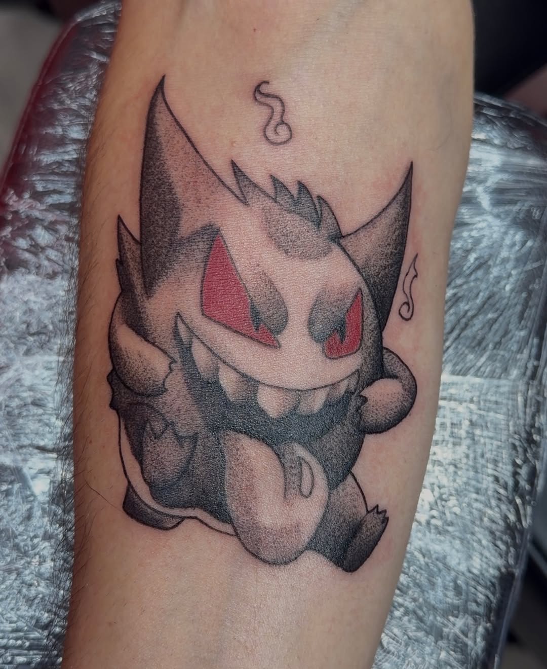 Tattoo by @tatsbycurtii — anime, dotwork